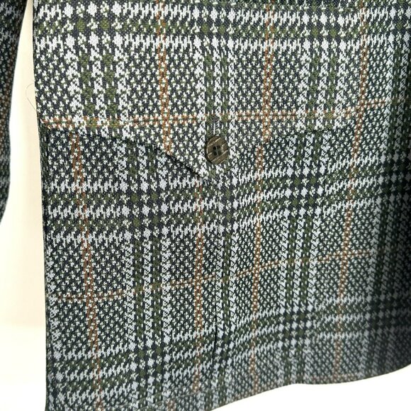 Vintage 70s Blazer Mens 40R 100% Wool Plaid Sport Coat Jacket Hipster Retro - Picture 3 of 9